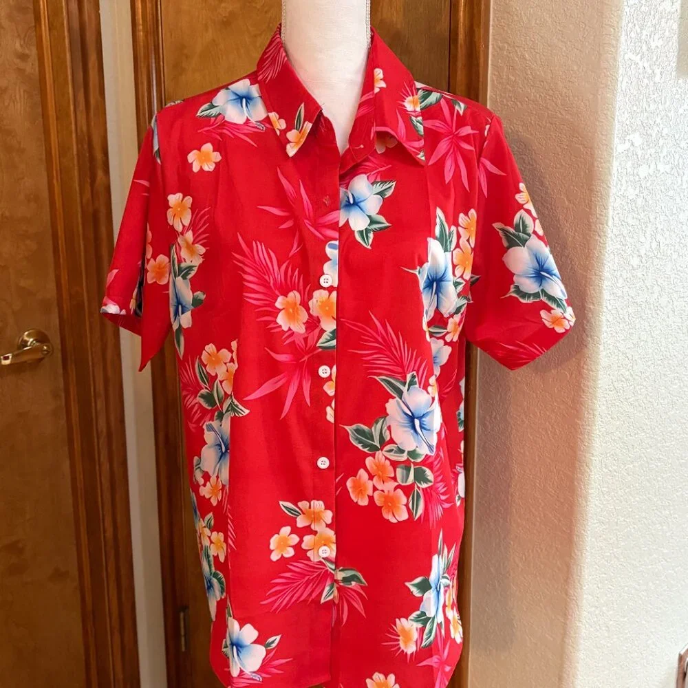 Ladies' Hawaiian Button Down Shirts, Bundle of 2, Size L - Picture 6 of 14